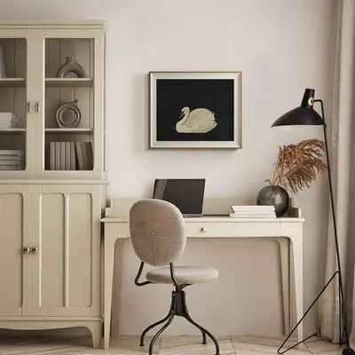 Demonstrates the product in a real-world home office environment to help shoppers visualize how it fits into their living space and daily life.