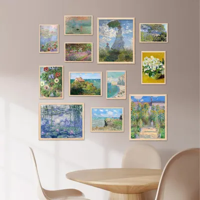 Showcases the variety of art prints included in the product offering, allowing shoppers to see all the design options available in the collection.