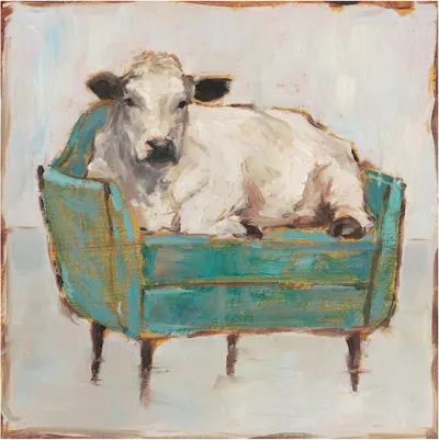 Creates an emotional connection and decorative appeal by showing the product (artwork) in a charming, lifestyle-oriented way without any text or feature callouts.