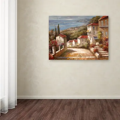 Demonstrates how the canvas art piece looks when displayed in a real home setting, helping shoppers visualize the product in their own space.