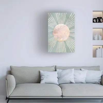 Demonstrates how the product (wall art/canvas print) looks when displayed in a real home setting to help shoppers visualize it in their own space.