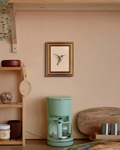 Demonstrates the product in a real-world kitchen/home setting to help shoppers visualize how it fits into their lifestyle and home aesthetic.