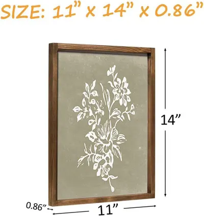Communicates the exact physical dimensions of the framed wall art to help shoppers understand the size and ensure it fits their space.