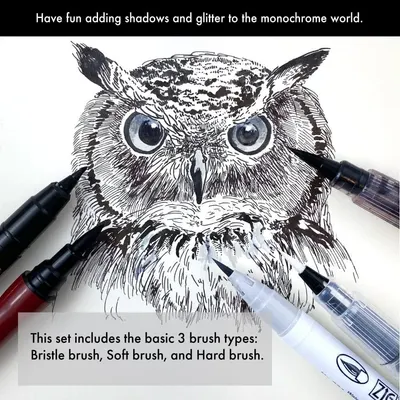 Shows the customer exactly what brush types are included in the set, helping them understand the complete kit contents and versatility of the product. Demonstrates the creative capability of the…