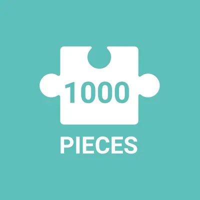 Communicates the quantity or piece count of the product (likely a puzzle) to help shoppers understand the scale and challenge level of the item.