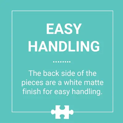 Communicates that the product pieces have a white matte finish on the back for easy handling, reassuring shoppers about ease of use and grip.