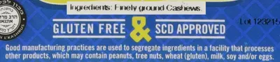 Communicates that the product is gluten-free and SCD-approved, while providing allergen safety information to reassure shoppers with dietary restrictions or sensitivities.