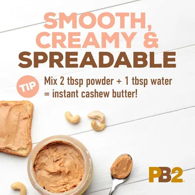 Instructs shoppers on how to quickly prepare instant cashew butter by mixing the powder with water, emphasizing ease of use and versatility. Highlights the desirable texture and consistency of the…