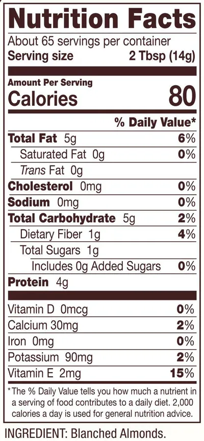 Communicates comprehensive nutritional details to help shoppers make informed dietary decisions, highlighting health benefits like zero cholesterol, zero sodium, no added sugars, and high vitamin E…