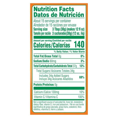 Provides detailed nutritional information to help shoppers make informed dietary decisions and understand the product's nutritional content per serving.