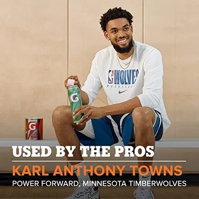 Leverages the credibility and recognition of NBA player Karl Anthony Towns to build trust and social proof, showing that professional athletes use and endorse this product.