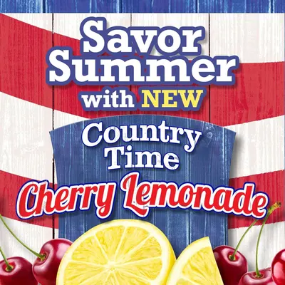 Announces a new seasonal flavor (Cherry Lemonade) tied to summer, creating excitement and urgency around a limited-time offering. Highlights the brand's new Country Time Cherry Lemonade flavor…