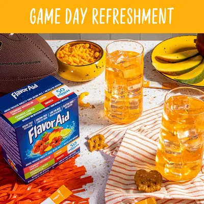 Demonstrates the product's use in a game day or sports viewing context, positioning it as the perfect refreshment for entertaining and social occasions. Shows the product in a real-world game day…