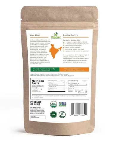 This image communicates multiple distinct selling points in a segmented layout: the brand's sustainability story, a recipe to try, organic and non-GMO certifications, nutritional information, and…