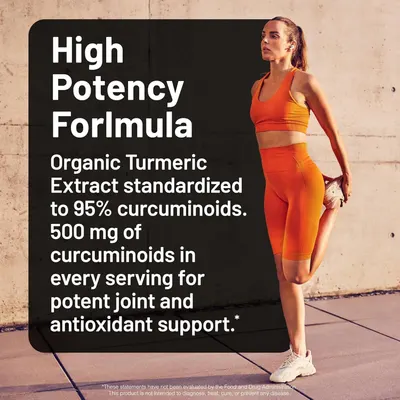Communicates the product's high potency and specific quantifiable dosage to reassure shoppers of its strength and effectiveness for joint and antioxidant support. Highlights the core health benefit…
