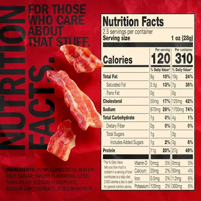 Communicates detailed nutritional information to shoppers who care about ingredients and dietary content, building trust through transparency.