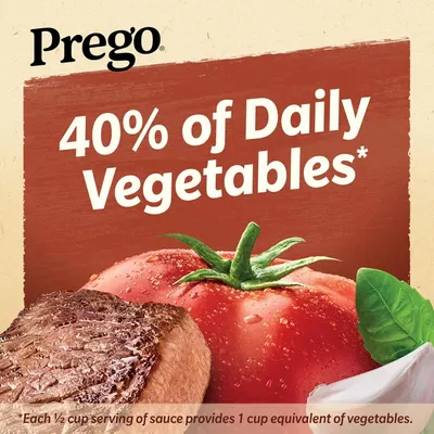 Communicates a quantifiable nutritional benefit to reassure shoppers that the product provides significant vegetable content, making it a healthier choice for families. Highlights the product's…