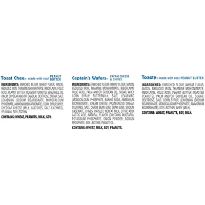 Displays the brand's product lineup with detailed ingredient lists to help shoppers compare options and make informed choices based on flavor preferences and dietary needs.