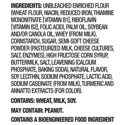 Provides complete transparency about what's in the product, including detailed ingredients, allergen warnings, and bioengineered food disclosure to help shoppers make informed dietary decisions.