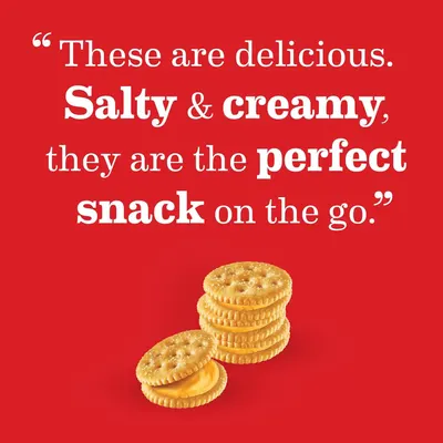 Uses a customer quote to build social proof and emotional trust by highlighting the product's delicious taste and convenience as a portable snack.