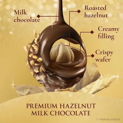 This image breaks down the layers and components of the chocolate product to help shoppers understand its premium construction and ingredient quality.