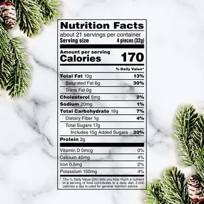 Provides detailed nutritional information to help shoppers make informed dietary decisions and understand the product's calorie, fat, sugar, and nutrient content per serving.