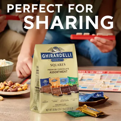 Positions the product as ideal for sharing during social gatherings, game nights, or family occasions, emphasizing its role as a shareable treat that brings people together. Communicates the key…