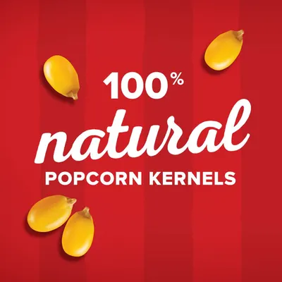 Communicates that the popcorn kernels are made from completely natural ingredients with no artificial additives, reassuring health-conscious shoppers about product purity. Highlights the natural…
