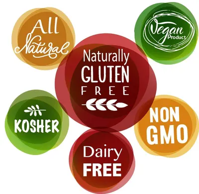 Communicates multiple dietary and lifestyle certifications to reassure shoppers that the product meets various health, ethical, and dietary standards.