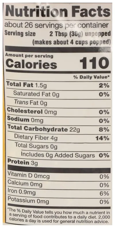Communicates the product's nutritional profile to help shoppers make informed dietary decisions, emphasizing low calories, zero added sugars, and high fiber content.