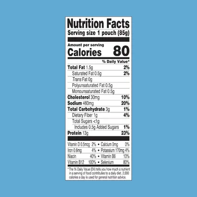 Provides complete nutritional facts to inform shoppers about the product's calorie count, macronutrients, vitamins, and minerals per serving.