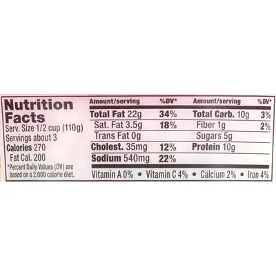 Provides detailed nutritional information to help shoppers make informed dietary decisions about the product.