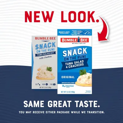 Communicates a packaging update to shoppers, reassuring them that the product inside remains the same despite the new look, and showcases the brand's product options during the transition period.
