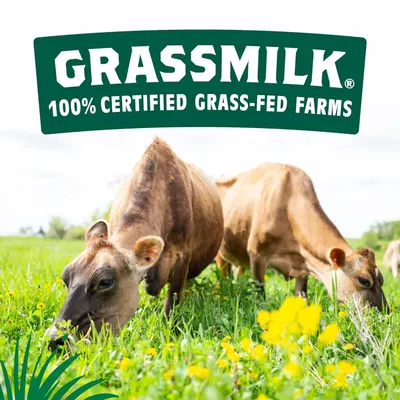 Communicates the brand's commitment to 100% certified grass-fed farms, building trust and positioning the product as ethically sourced and high-quality.