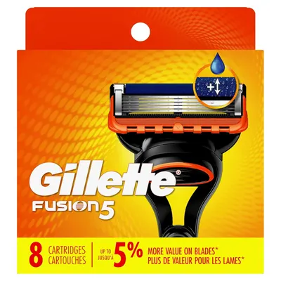 Highlights the razor's lubrication strip feature with a water droplet icon and zoom callout to communicate enhanced glide and comfort during shaving. Communicates the key benefit of improved…