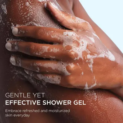 Communicates that the shower gel is both gentle on skin and effective at cleansing, while delivering moisturized, refreshed skin for everyday use.
