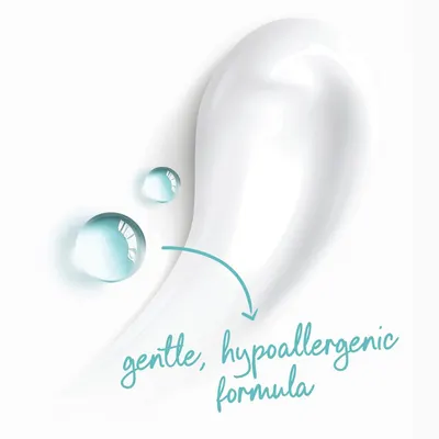 Communicates that the product is gentle and hypoallergenic, reassuring shoppers with sensitive skin that it is safe and non-irritating to use.