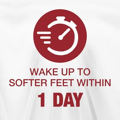 Communicates the speed of results, reassuring shoppers that they will see softer feet within just 1 day of use. Highlights the fast-acting benefit of the product to appeal to shoppers looking for…