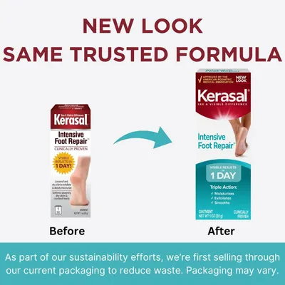Reassures shoppers that while the product packaging has changed to a new look, the trusted formula remains the same, reducing confusion during the transition. Communicates the brand's sustainability…