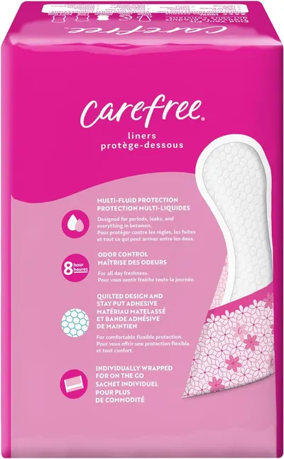 Communicates multiple distinct benefits of the product in a segmented layout with icons and text blocks, showing shoppers why this liner is effective for protection, freshness, comfort, and…