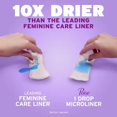 Demonstrates the product's superior absorption capacity compared to the leading competitor, showing it is 10 times drier and more effective at absorbing liquid. Highlights the quantifiable…