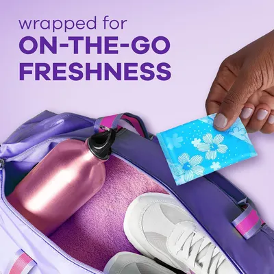 Communicates that the product is individually wrapped for convenient, on-the-go freshness, ideal for active lifestyles and travel.