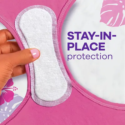 Communicates that the product features stay-in-place protection, reassuring shoppers that the pad will remain secure during use.