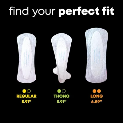 Helps shoppers choose the right size variant from the brand's product line by showing three different pad options with their dimensions and styles.