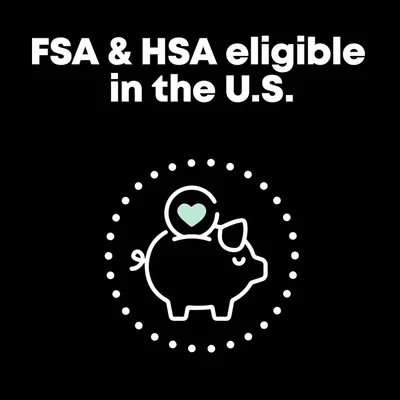 Communicates that the product qualifies for FSA and HSA reimbursement, providing financial reassurance and making it easier for shoppers to purchase using their health savings accounts.