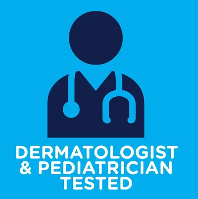 Communicates that the product has been professionally tested and approved by medical experts, reassuring shoppers about its safety and suitability for sensitive skin or children.