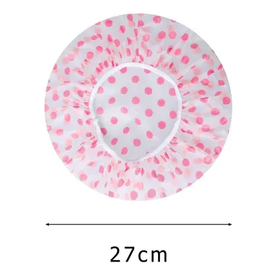 Communicates the physical size of the shower cap (27cm diameter) to help shoppers understand if it will fit their needs.