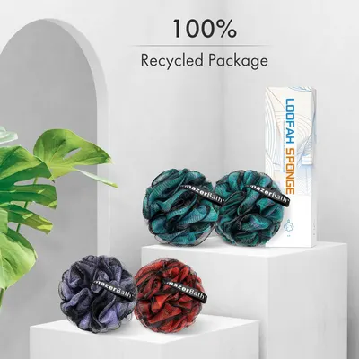 Communicates the brand's environmental responsibility by highlighting that the product packaging is made from 100% recycled materials, appealing to eco-conscious shoppers. Reinforces the single core…