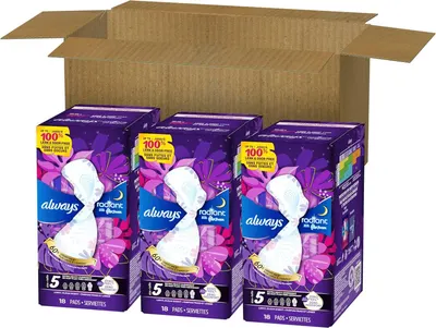 Shows the customer they will receive three boxes of the product in a bulk shipping carton, communicating value and convenience for stocking up.