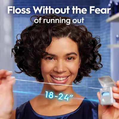 Communicates the generous length of dental floss included (18-24 inches) to reassure shoppers they won't run out quickly and can floss comfortably without fear of running short. Highlights the…